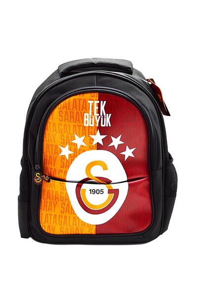 Galatasaray 3 Bölmeli 5 Yıldızlı Tek Büyük Suni Deri Okul Çantası + Kalemlik