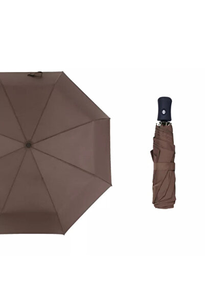 ELEVEN MARKETS İldeşli Tam Otomatik Çanta Boy Kahverengi Şemsiye
