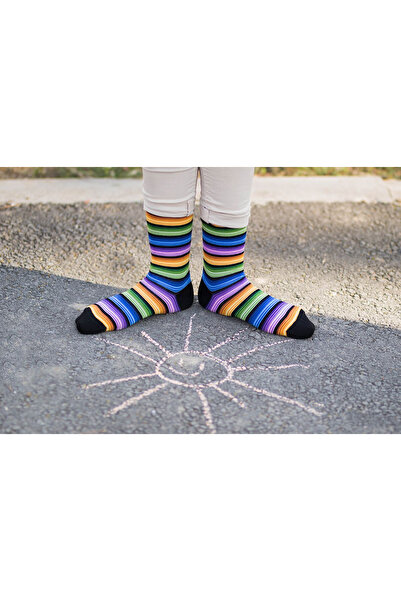 Pirin Hill FINE BAMBOO light rainbow striped bamboo socks