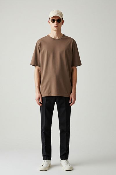 Kozik Men's Oversize Basic T-Shirt Unisex 100% Cotton Comfortable Fit Men's Full Oversize T-Shirt