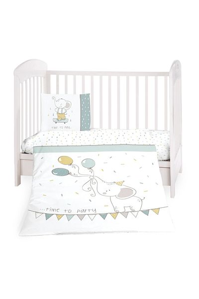Kikka Boo KikkaBoo Elephant Time 5-piece crib bedding set