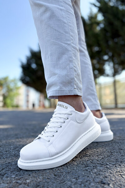 BASOLES Men's White Sports Shoes Casual Sneaker