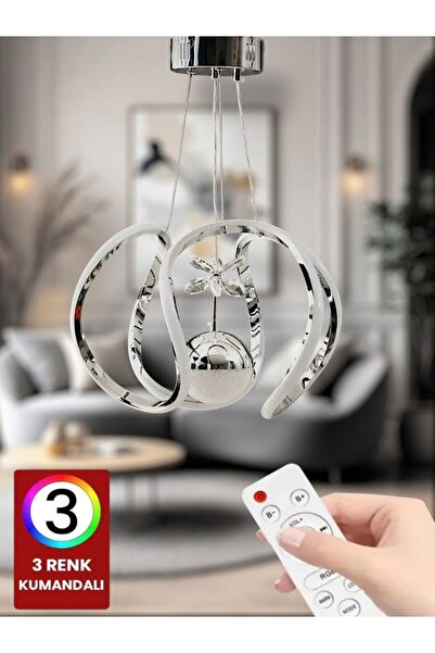 LUCKY HOME KUMANDALI LED AVİZE TOPLU DAMLA 3 RENK GÜMÜŞ (SALON,OTURMA ODASI,YATAK ODASI)
