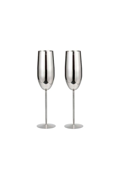 Nabi Market Set 2 Pahare Sampanie Inox Silver Premium Nabi Market
