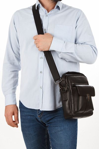 Newish Men's Genuine Leather Cross Strap Hand and Shoulder Bag