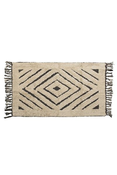 divendi-ro Covor decorativ de iarnă, bumbac, model cu romburi și franjuri, 90...