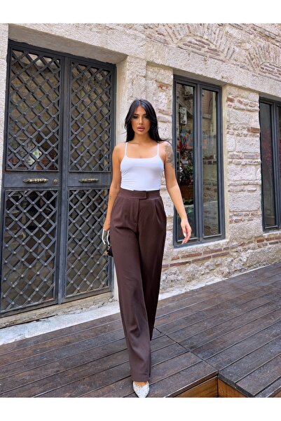 CARLA MARA Pantaloni Palazzo din Lycra Velcro