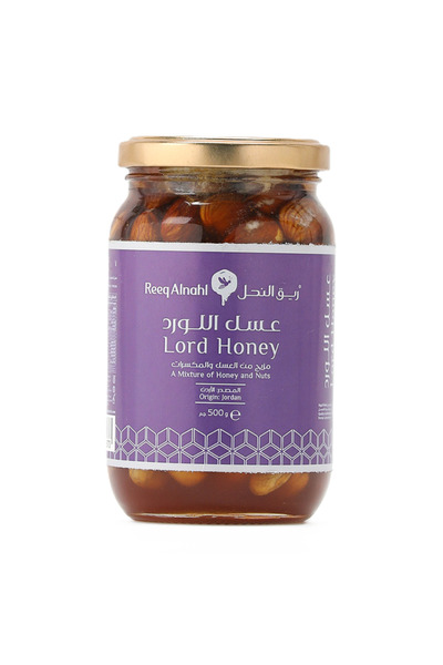 Reeq Alnahl Lord Honey, 500 Gm, Organic 100%, A Mixture of Honey and Nuts