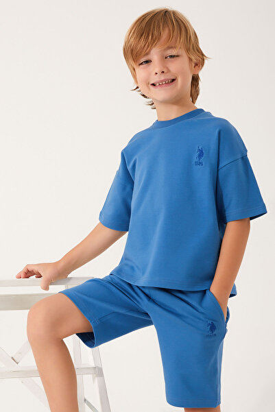 U.S. Polo Assn. U.S. Polo Assn Setul Bermuda pentru băieți The Shape Of The Tiny Petrol Mavisi