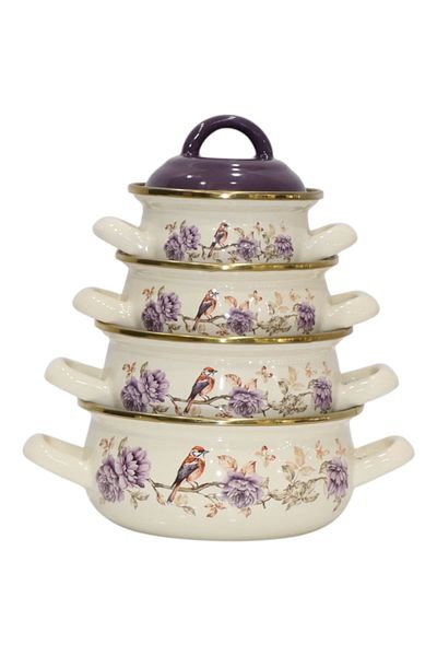 PR HOME Fiorella Enamel Mini Pot Set 10-12-14-16 cm