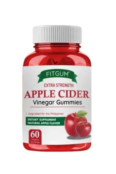 Fitgum علكات خل التفاح من فيت غام ٥٠٠ ملغ | ٦٠ علكة نباتية عضوية | حارق للدهو...