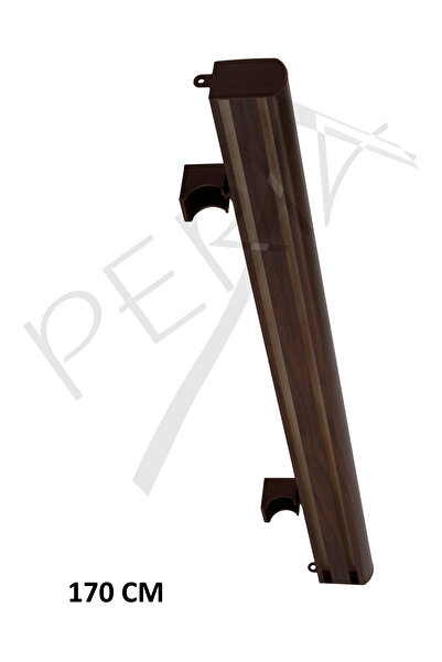 Peria Perde Sistemleri Ceviz Dekoratif Perde Rayı Korniş 2'li