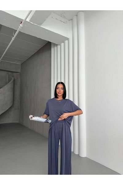 ossons Modal Crew Neck Wide Leg Suit