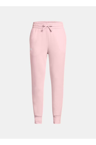 Under Armour Normal Leg Pink Girl's Tracksuit Bottoms 1379525-647-Ua Rival Fl...