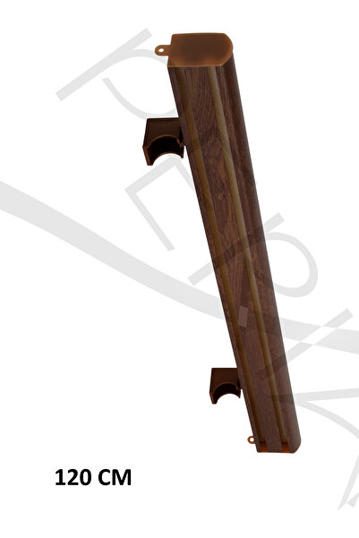 Peria Perde Sistemleri Meşe Dekoratif Perde Rayı Korniş 2'li