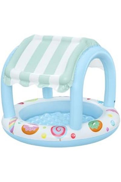 BESTWAY | Inflatable Sweet Shop Paddling Pool, Kids, Toddler Outdoor Garden Paddling Pool with Shade