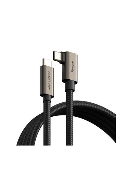 Ringke Cablu de date și încărcare USB-C la USB-C 2X2, unghiular, 240W, 2m, negru