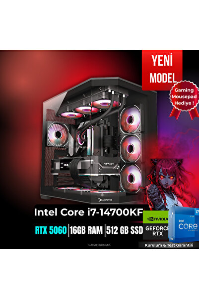 TEKDEN BİLGİSAYAR TEKDENV-81 INTEL İ7-14700KF/RTX 5060/16GB RAM/512GB SSD/GAM...