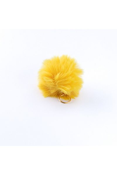 Bimotif Plush Pompon Keychain, Yellow
