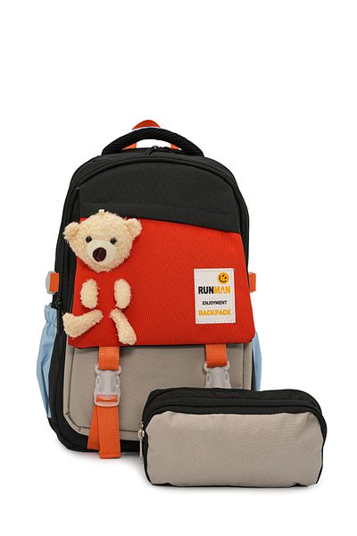 eBavul Plush Teddy Bear Detailed Girl's Primary School Bag Set