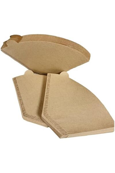 Biki 100 Pieces of Disposable Coffee Filters for V60 Drip Brewing - Unbleached Cone Paper