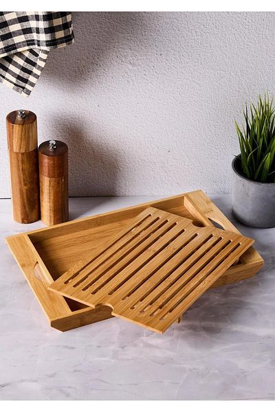 HomeTarz Curtis Bamboo Cutting Board with Grill