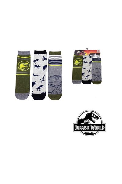 JURASSIC WORLD Set of 3 pairs of children's socks, multicolor, Jurassic World