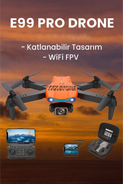 YKK Store E99 Pro Katlanabilir Drone – 1080P HD Kamera, Wi-Fi FPV, Yedek Batarya Dahil