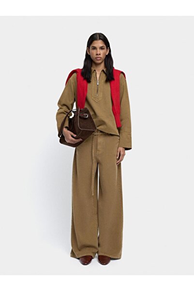 PARFOIS Kemerli Düz Denim Pantolon