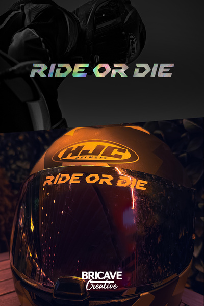 Bricave Ride or Die Yazı JDM Motosiklet Kask Etiket Sticker 11x1cm