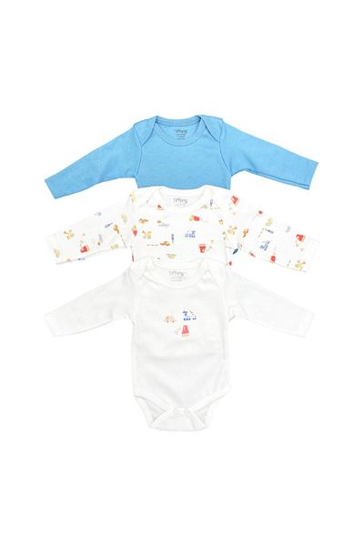 Tiffany Baby Boy Traffic Rider Theme 3-Piece Long Sleeve Badi Set Blue 50011