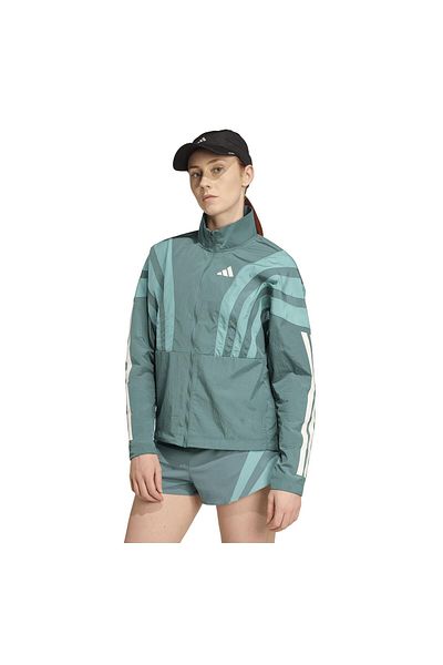 adidas Hz3694-K Adızero a Jkt W Women's Raincoat-Windbreaker Green