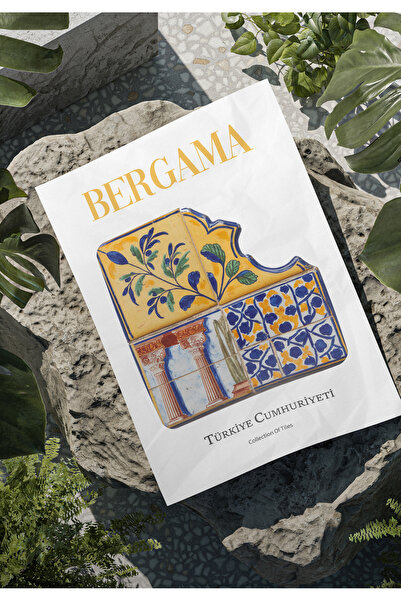 POSTER İZMİR BERGAMA ANTİK KENTİ Çini görünümlü (Çerçevesiz)