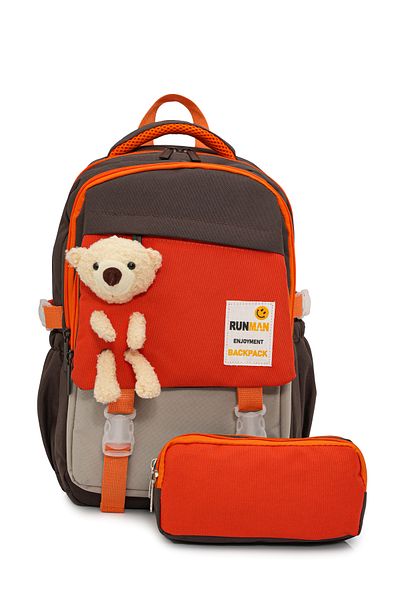 eBavul Plush Teddy Bear Detailed Girl's Primary School Bag Set