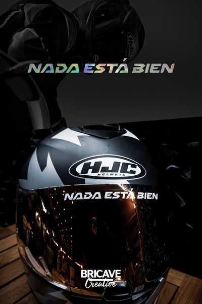 Bricave Nada Está Bien / Hiçbir Şey Yolunda Değil Yazı JDM Motosiklet Kask Et...