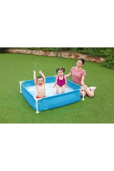 BESTWAY My First Frame Pool 122 x 122 x 30.5 cm, Blue, Square