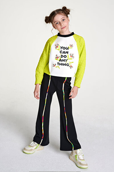 SheShe Girl's Yellow Black Tracksuit Set