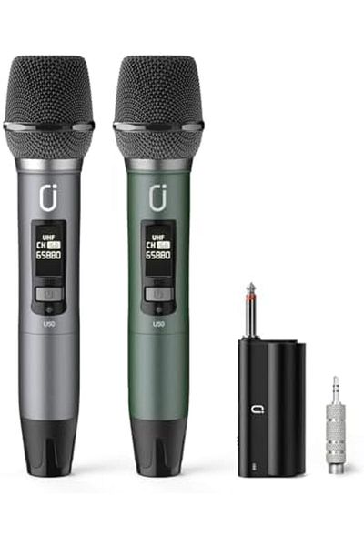 JYX Wireless Microphones, Professional UHF Dual Microphones for Karaoke, Wireless Dynamic Microphone