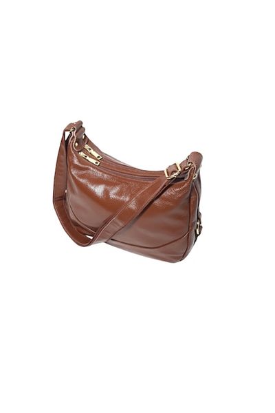 L-line fashion L-line fashion women's bag made of genuine leather, cognac brown, 30x10x23 cm, with 2 compartments
