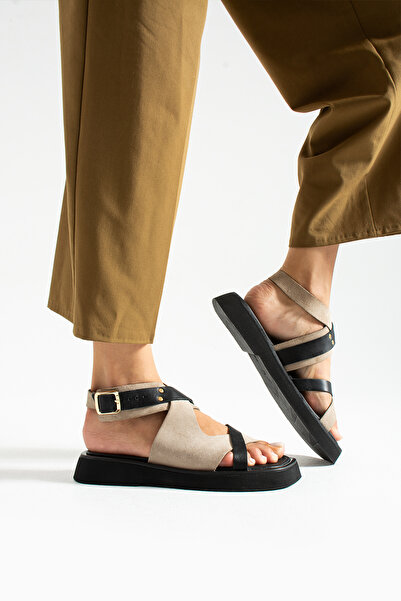 Siena Shoes Sandale Jazz pentru femei, cu detaliu cu cataramă, din piele natu...