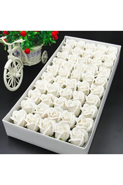MNS Elegant box with 50 white soap roses