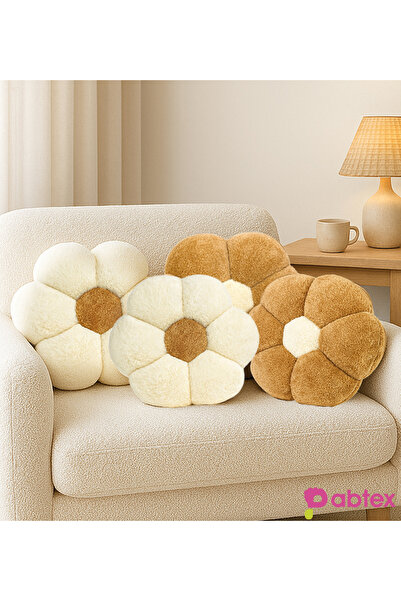 Pabtex Sevimli ve Renkli 4'lü Çiçek Peluş Yastık – Yumuşak Dokulu Takım