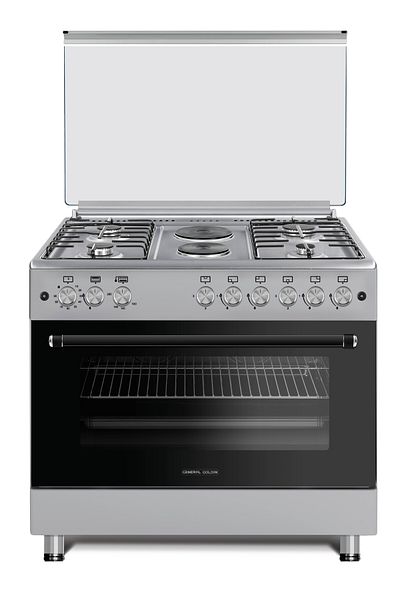 GL GENERAL 90x60cm 4 Gaz 2 Electrical Cooking Range, Auto Burn, Total Safety, Oven Grill & fan