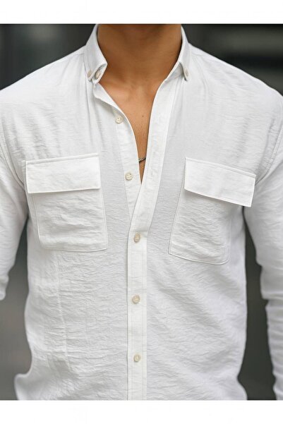 comstar Ανδρικό Α ποιότητας λινό πουκάμισο με μακρυμάνικο διπλό κάλυμμα