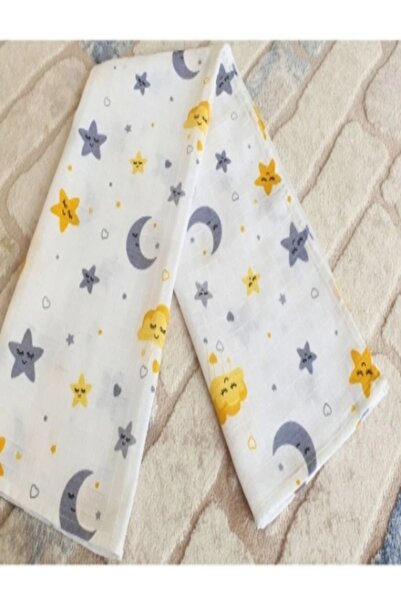 miço kids Baby Muslin Diaper 80X90 - Sleeping Themed Moon, Star, Cloud Patterned
