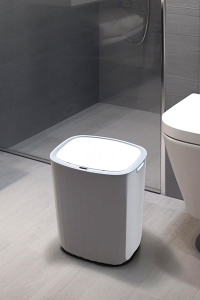 Okyanus Home 12Lt Off-White Trash Can with Motion Sensor