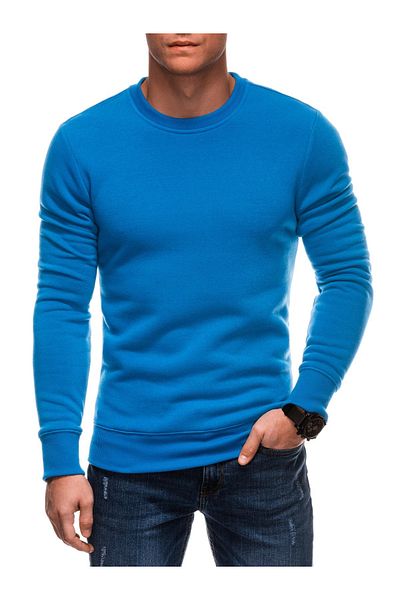 Edoti Men's round neck sweatshirt BASIC EM-SSBN-0100 Blue