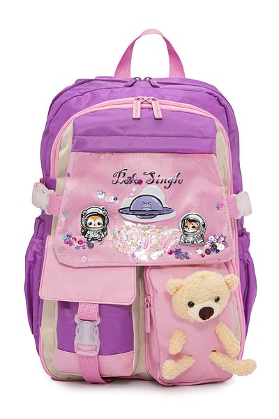 eBavul Teddy Bear Detailed Girl's Primary School Bag Set