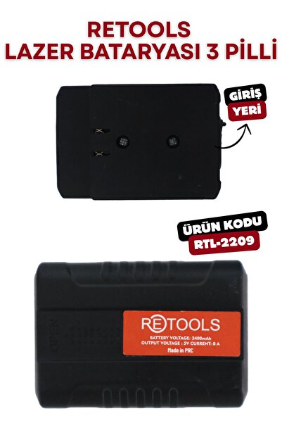 RETOOLS LAZER BATARYASI 3 PİLLİ