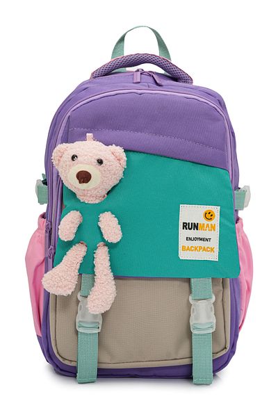 eBavul Plush Teddy Bear Detailed Girl's Primary School Bag Set